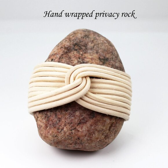 "Eternity" Rock Wrap with Rattan Meditation Stone crafted in Canada zen decor - Picture 7 of 7